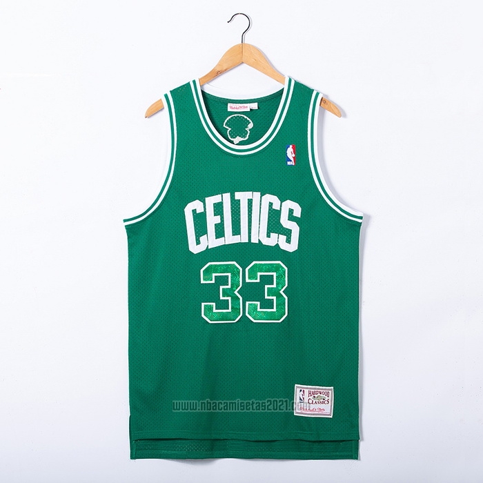 Camiseta Boston Celtics Larry Bird #33 Snakeskin Hardwood Classics 2021 Verde